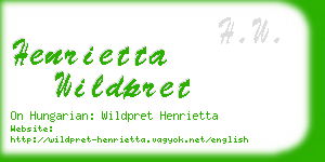 henrietta wildpret business card